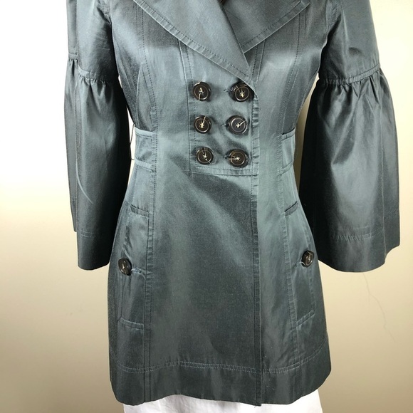 Nanette Lepore Vintage trench coat jacket  bow back size 6 - Picture 15 of 16